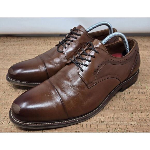 Stacy Adams Other - Stacy Adams Maddox Mens 10W Brown Leather Brogue Casual Dress  Oxfords Shoes‎